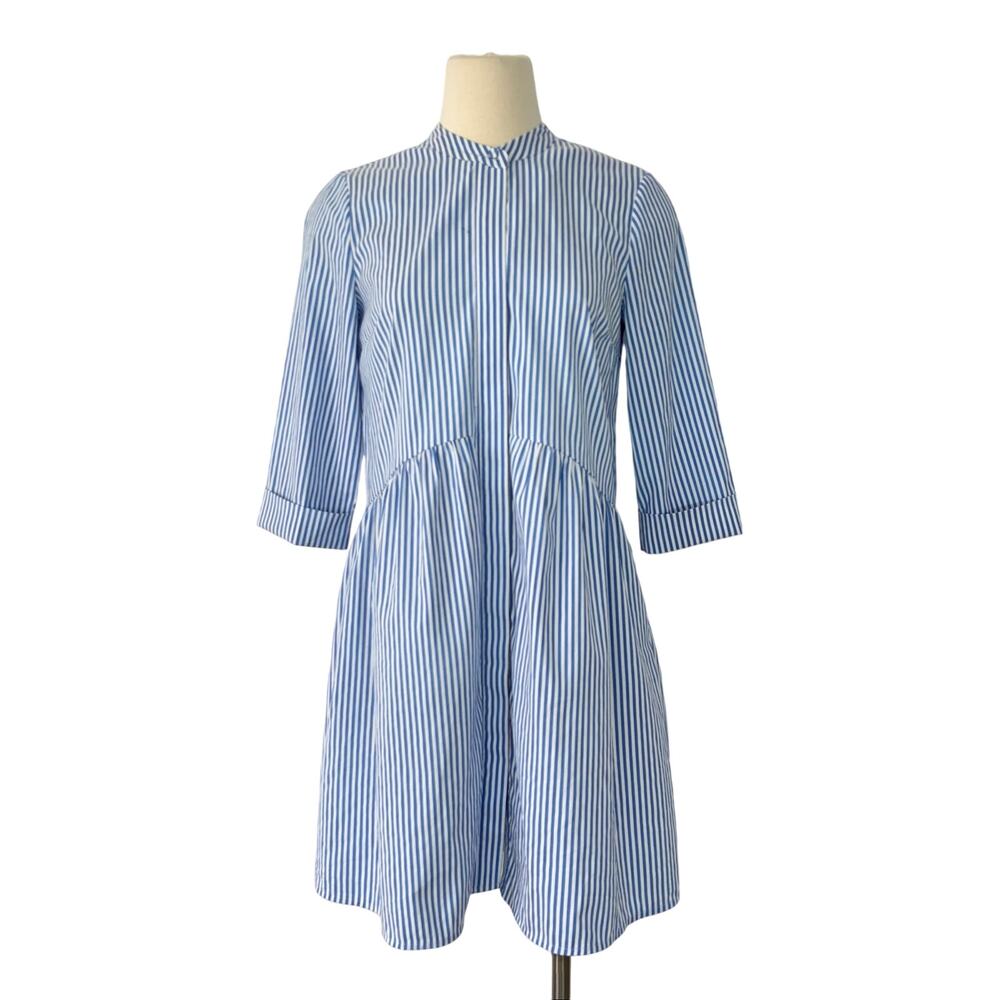Tuckernuck Blue Stripe Royal Shirt Mini Dress XS Oversized